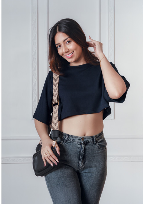 WAFFLE BLUE TOP